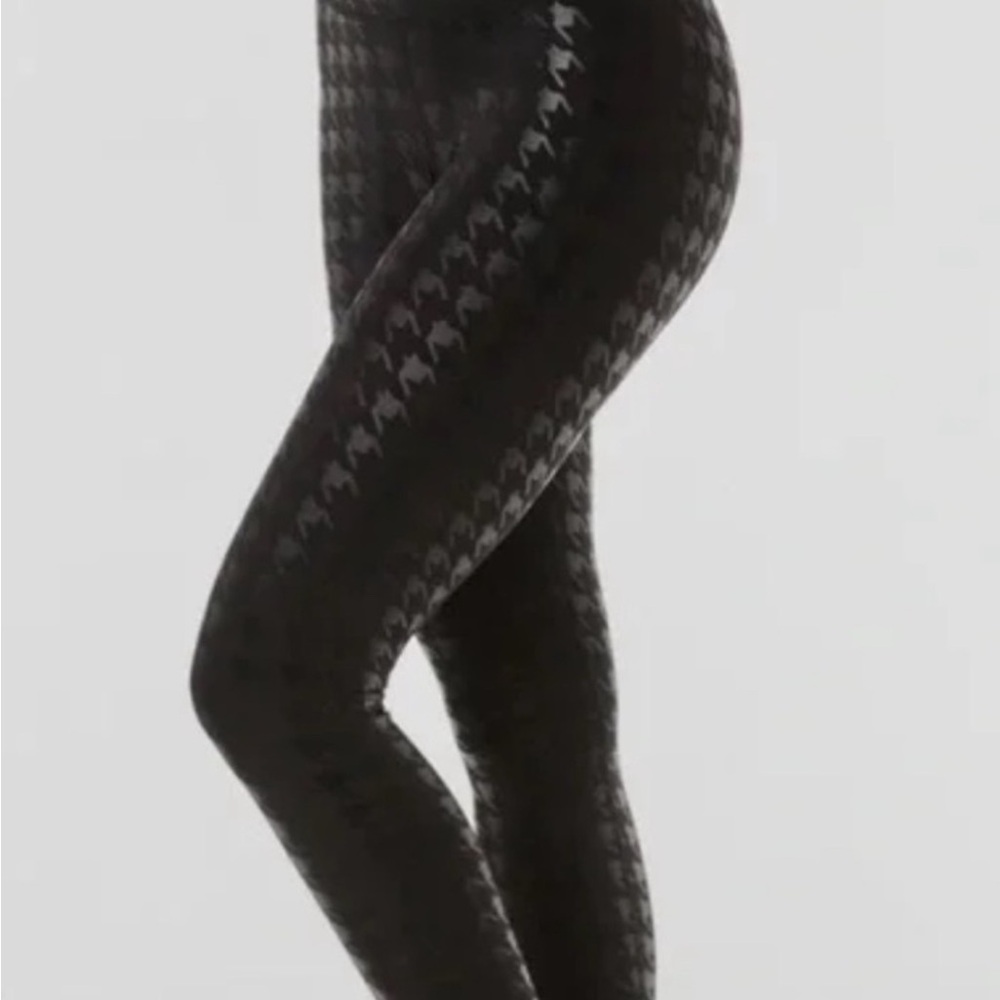 Nola Black Houndstooth High-Waisted Leggings